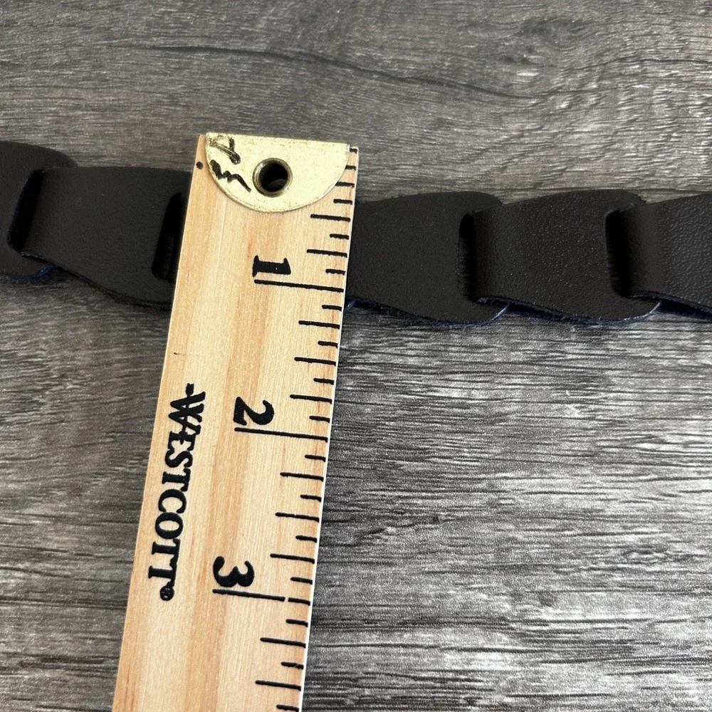 Leather Artisan Belt Mens XL Neutral Dark Brown Braided Earthy‎ Boho Western